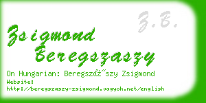 zsigmond beregszaszy business card